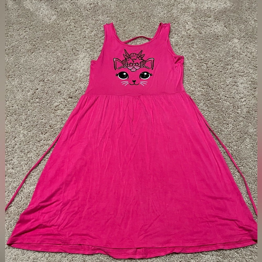 Justice size 14/16 Girls Cat/Mermaid Dress with tie at waist